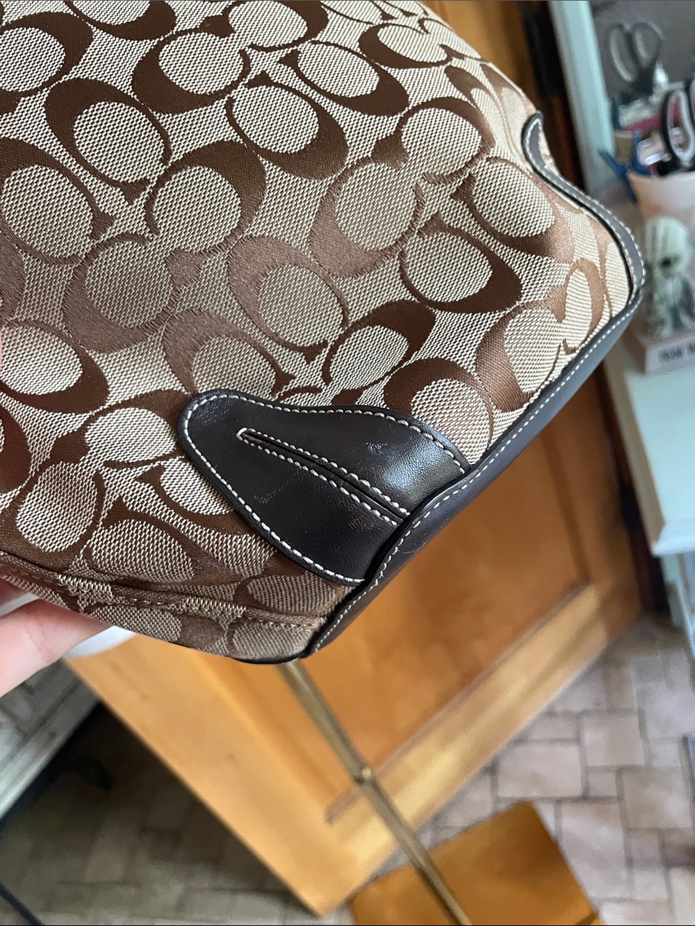 Coach Signature Canvas Hobo Bag in Brown/Tan 6076 - Picture 10 of 15